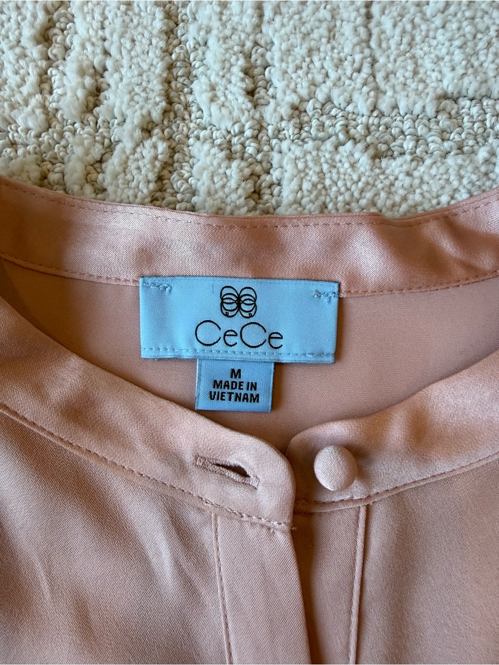 CeCe Blush Pink Long-Sleeve Blouse Medium - Picture 2 of 3